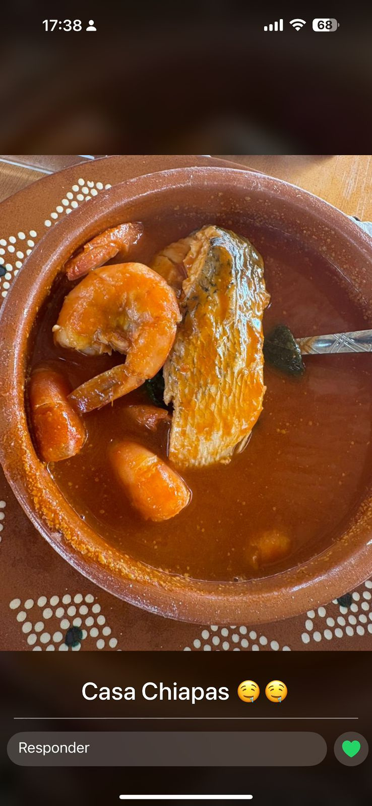 Caldo de Camarón con Robalo Casa Chiapas